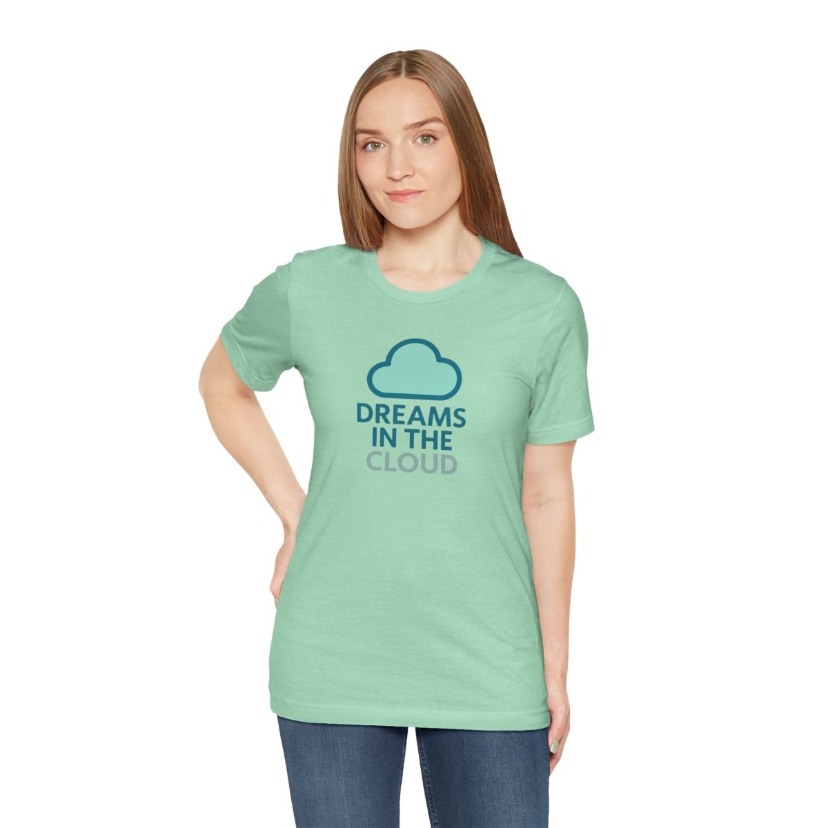 "Dreams in the Cloud" Unisex Tee, Cozy Cloud T-Shirt, Motivational Short Sleeve Shirt, Birthday Gift, Dreamy Casual Wear - AI Tee Hero