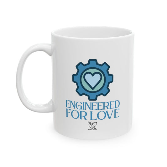 "Engineered for Love" Ceramic Mug - Coffee Lover's Gift, Personalized Drinkware, Customized Latte Cup, Unique Holiday Present, Tea [...] - AI Tee Hero