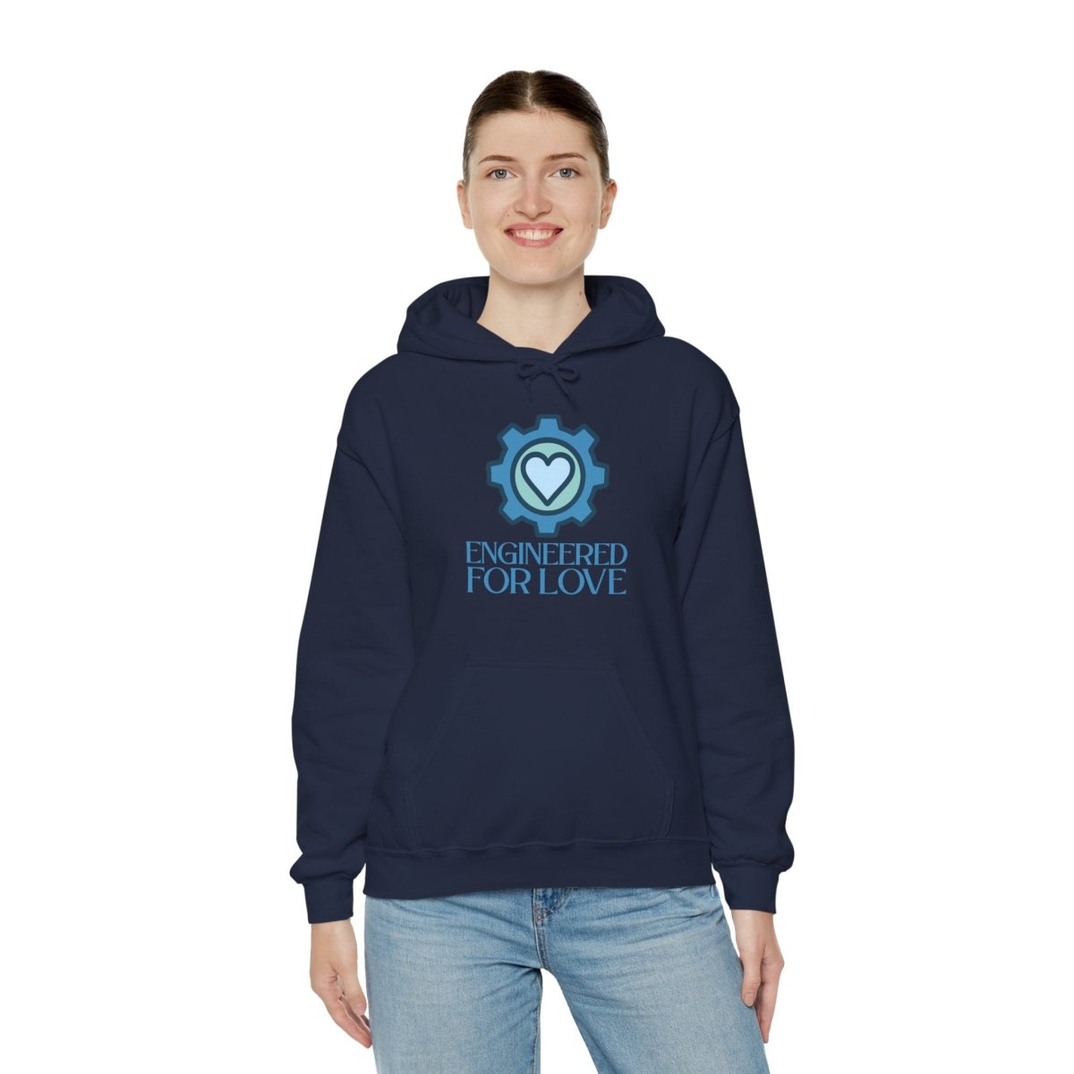 "Engineered for Love" Hoodie Cozy Unisex Sweatshirt, Perfect Gift for Engineers, Valentine's Day, Casual Wear, Birthday Present CW - 2 Blue - AI Tee Hero