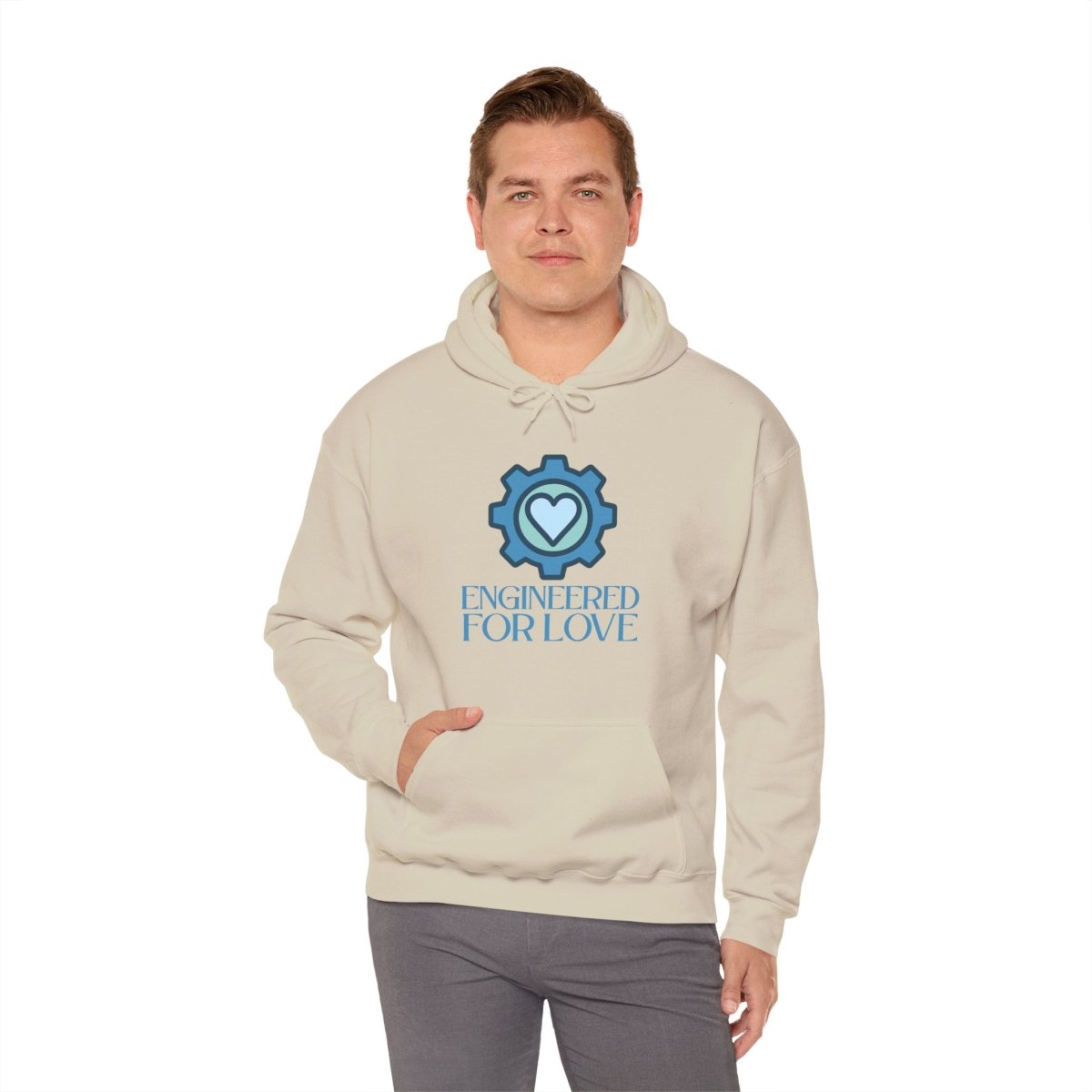 "Engineered for Love" Hoodie Cozy Unisex Sweatshirt, Perfect Gift for Engineers, Valentine's Day, Casual Wear, Birthday Present CW - 2 Blue - AI Tee Hero