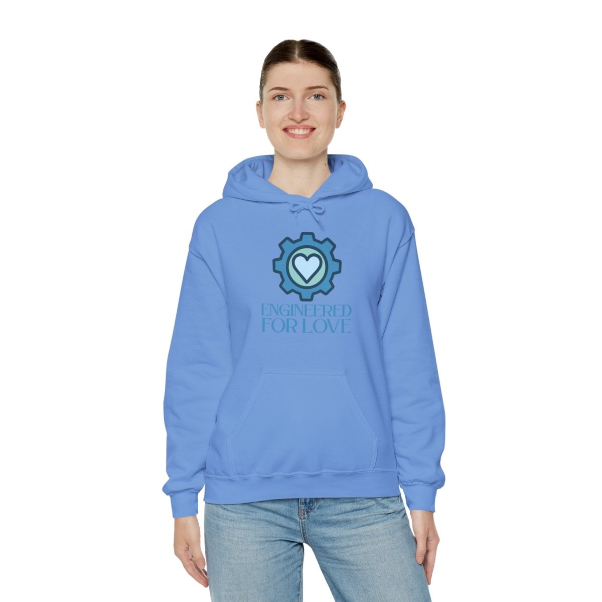 "Engineered for Love" Hoodie Cozy Unisex Sweatshirt, Perfect Gift for Engineers, Valentine's Day, Casual Wear, Birthday Present CW - 2 Blue - AI Tee Hero