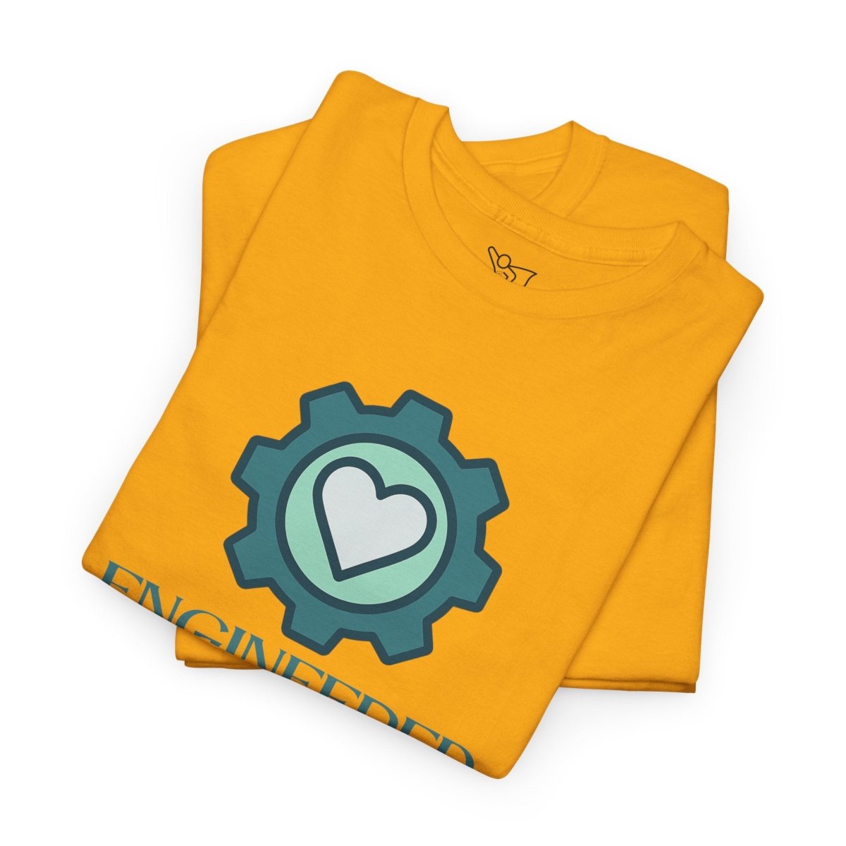 "Engineered for Love" Unisex Heavy Cotton Tee, Gift for Him/Her, Valentine's Day Shirt, Casual Wear CW - 1 Teal - AI Tee Hero