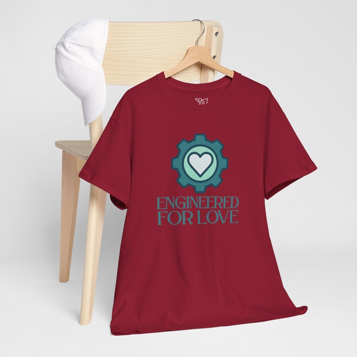 "Engineered for Love" Unisex Heavy Cotton Tee, Gift for Him/Her, Valentine's Day Shirt, Casual Wear CW - 1 Teal - AI Tee Hero