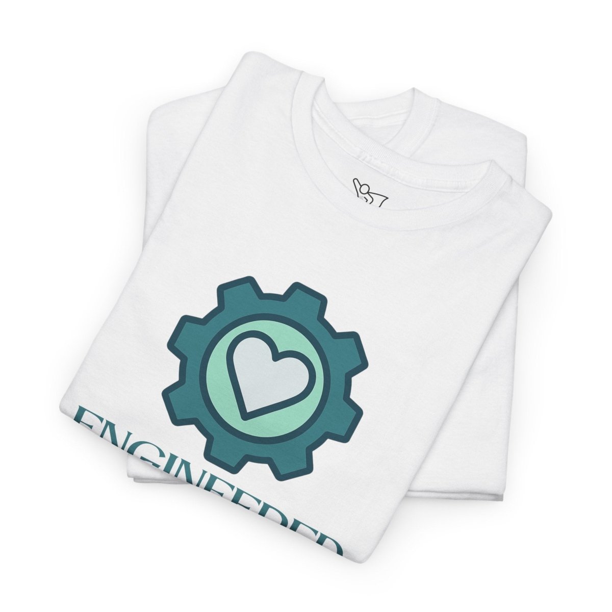 "Engineered for Love" Unisex Heavy Cotton Tee, Gift for Him/Her, Valentine's Day Shirt, Casual Wear CW - 1 Teal - AI Tee Hero