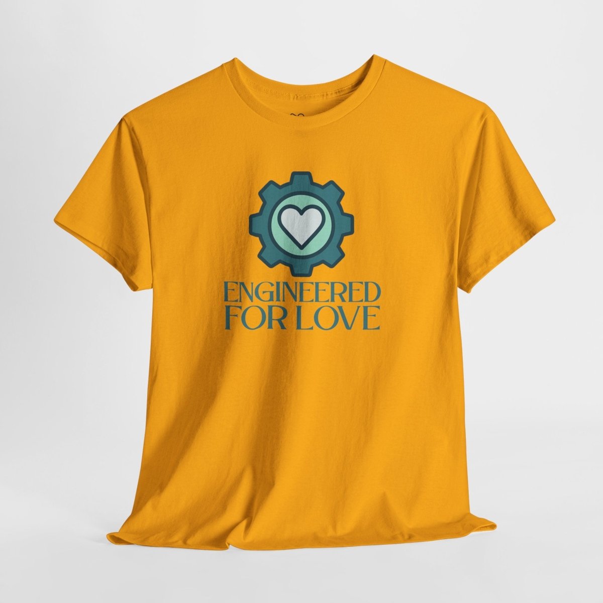 "Engineered for Love" Unisex Heavy Cotton Tee, Gift for Him/Her, Valentine's Day Shirt, Casual Wear CW - 1 Teal - AI Tee Hero