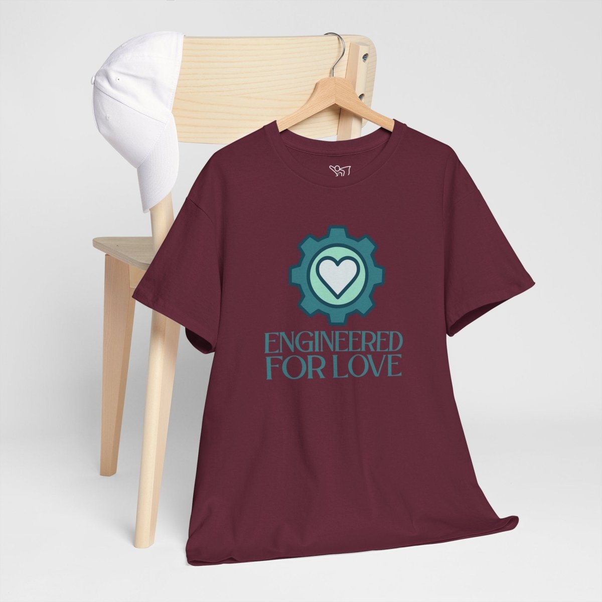 "Engineered for Love" Unisex Heavy Cotton Tee, Gift for Him/Her, Valentine's Day Shirt, Casual Wear CW - 1 Teal - AI Tee Hero