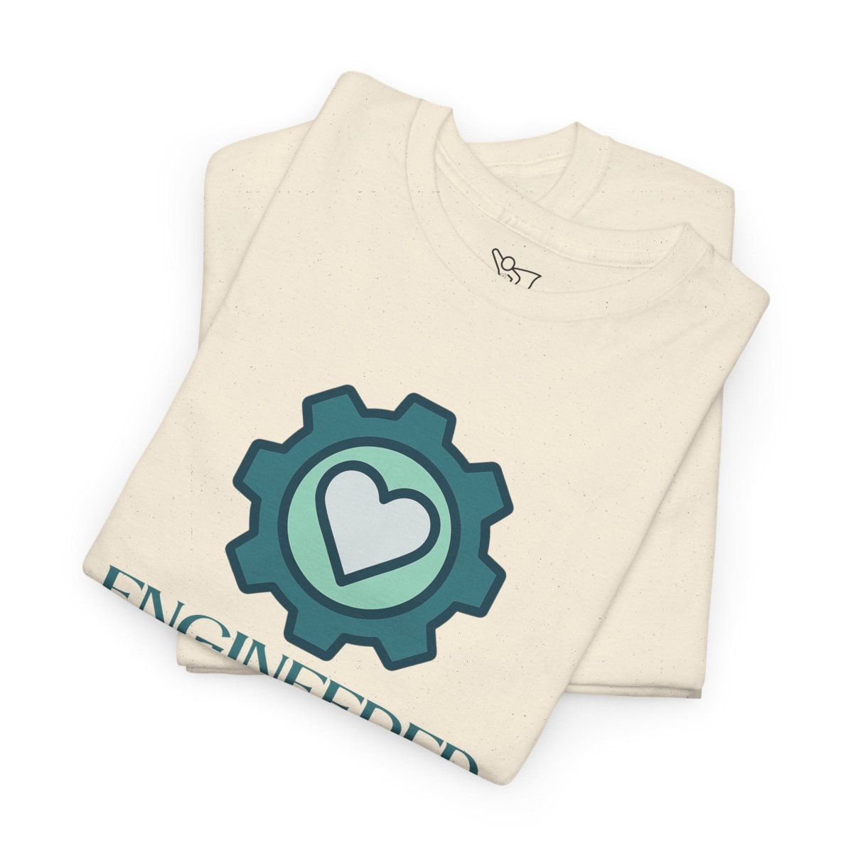 "Engineered for Love" Unisex Heavy Cotton Tee, Gift for Him/Her, Valentine's Day Shirt, Casual Wear CW - 1 Teal - AI Tee Hero