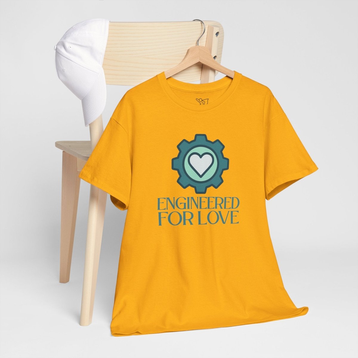"Engineered for Love" Unisex Heavy Cotton Tee, Gift for Him/Her, Valentine's Day Shirt, Casual Wear CW - 1 Teal - AI Tee Hero