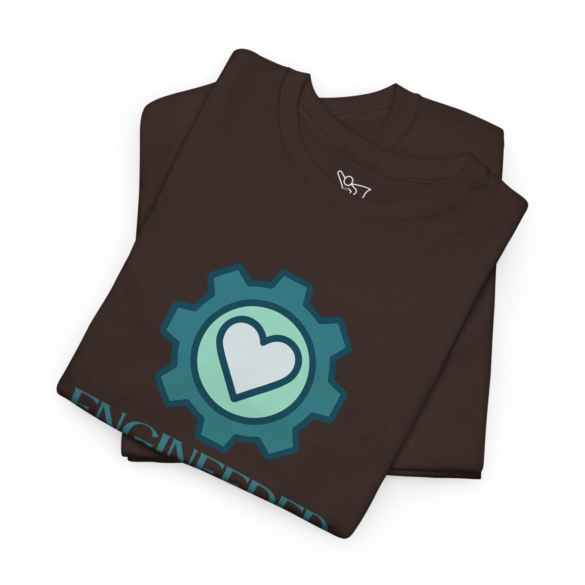 "Engineered for Love" Unisex Heavy Cotton Tee, Gift for Him/Her, Valentine's Day Shirt, Casual Wear CW - 1 Teal - AI Tee Hero