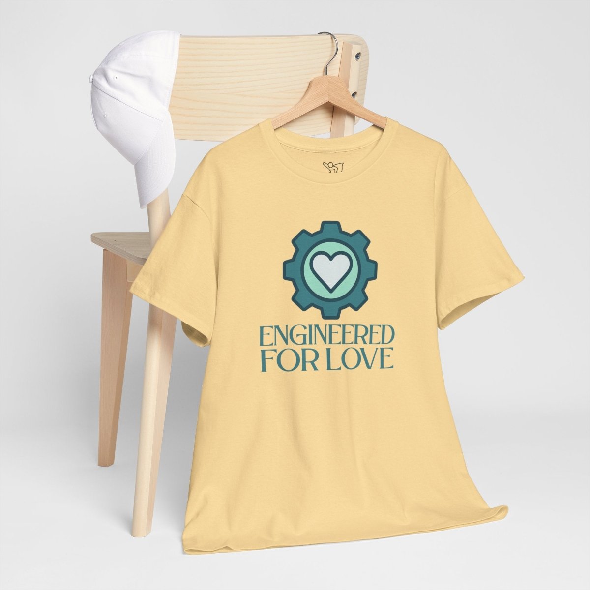 "Engineered for Love" Unisex Heavy Cotton Tee, Gift for Him/Her, Valentine's Day Shirt, Casual Wear CW - 1 Teal - AI Tee Hero