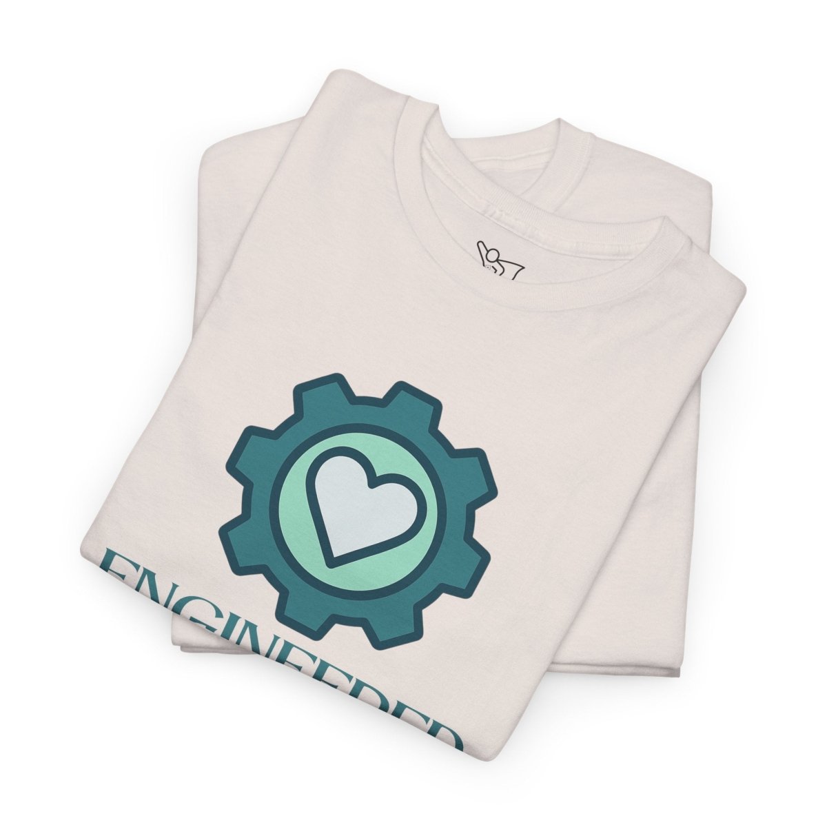 "Engineered for Love" Unisex Heavy Cotton Tee, Gift for Him/Her, Valentine's Day Shirt, Casual Wear CW - 1 Teal - AI Tee Hero