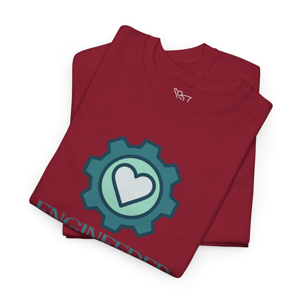 "Engineered for Love" Unisex Heavy Cotton Tee, Gift for Him/Her, Valentine's Day Shirt, Casual Wear CW - 1 Teal - AI Tee Hero
