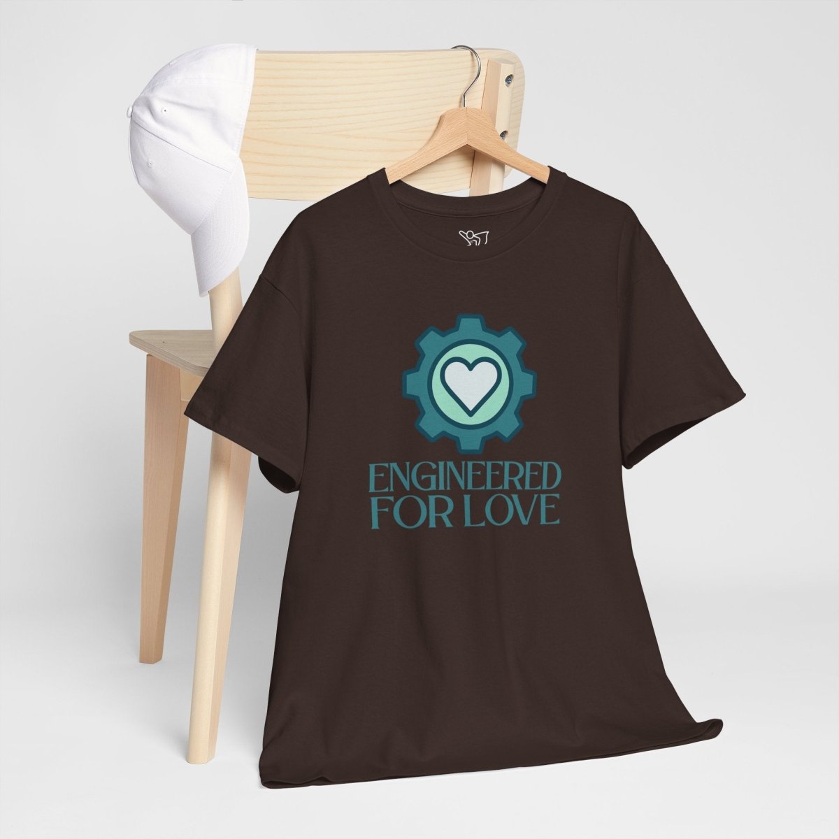 "Engineered for Love" Unisex Heavy Cotton Tee, Gift for Him/Her, Valentine's Day Shirt, Casual Wear CW - 1 Teal - AI Tee Hero