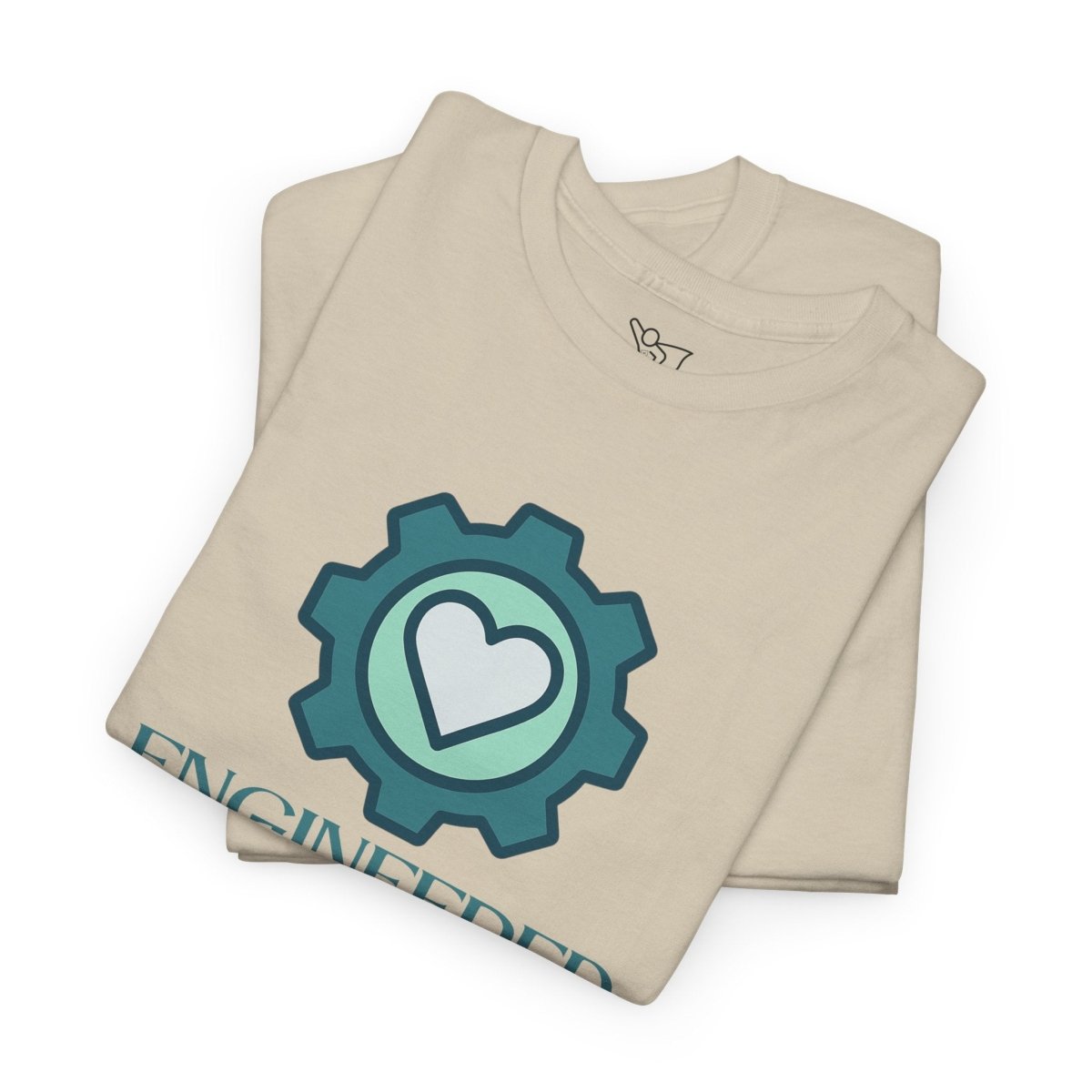 "Engineered for Love" Unisex Heavy Cotton Tee, Gift for Him/Her, Valentine's Day Shirt, Casual Wear CW - 1 Teal - AI Tee Hero