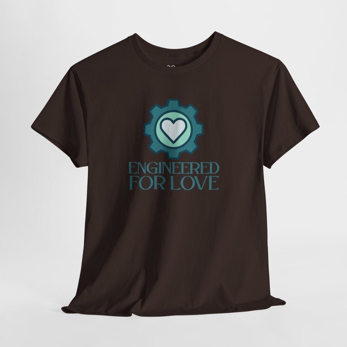 "Engineered for Love" Unisex Heavy Cotton Tee, Gift for Him/Her, Valentine's Day Shirt, Casual Wear CW - 1 Teal - AI Tee Hero