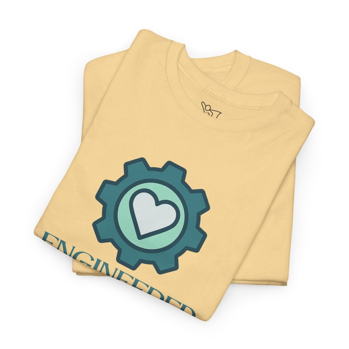 "Engineered for Love" Unisex Heavy Cotton Tee, Gift for Him/Her, Valentine's Day Shirt, Casual Wear CW - 1 Teal - AI Tee Hero