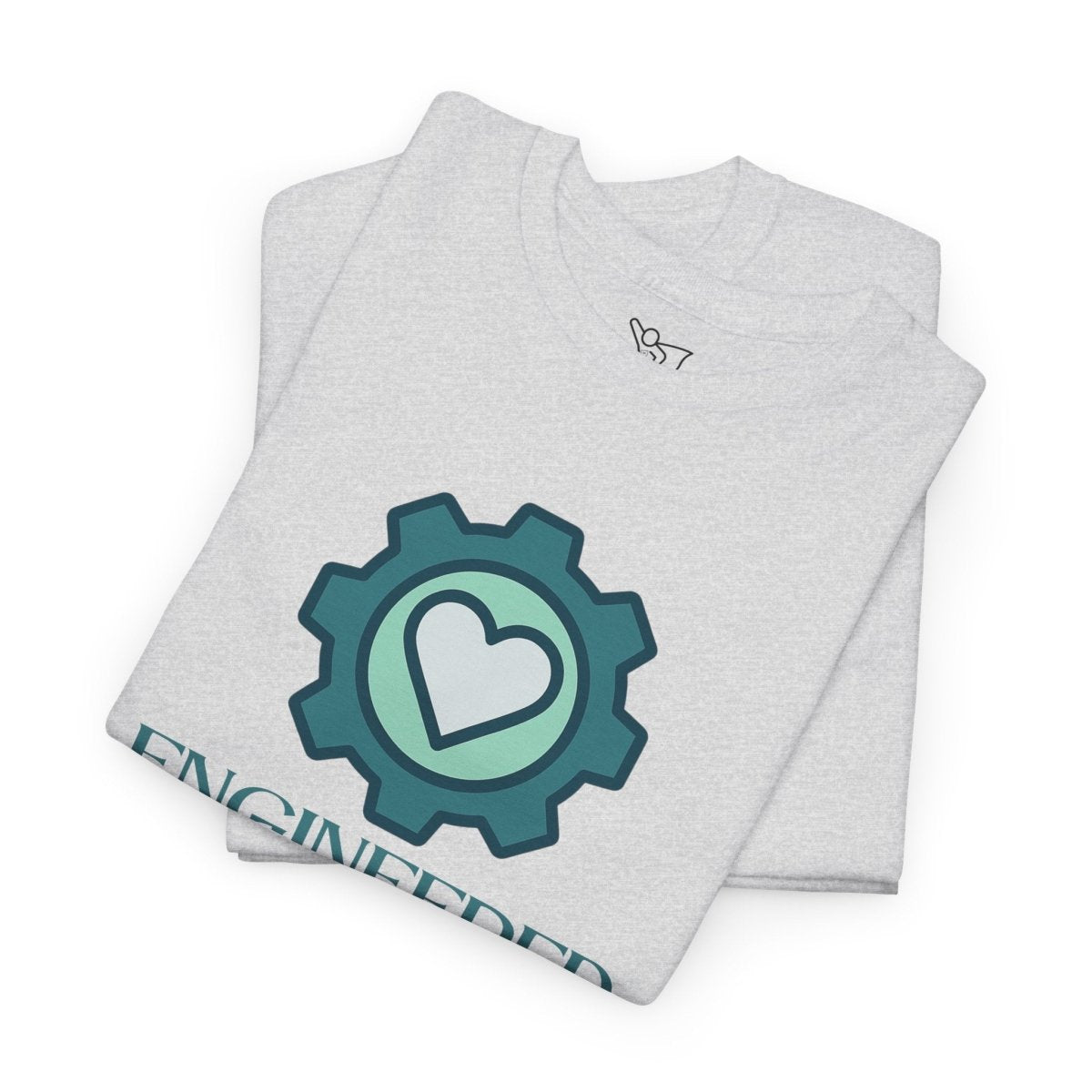 "Engineered for Love" Unisex Heavy Cotton Tee, Gift for Him/Her, Valentine's Day Shirt, Casual Wear CW - 1 Teal - AI Tee Hero