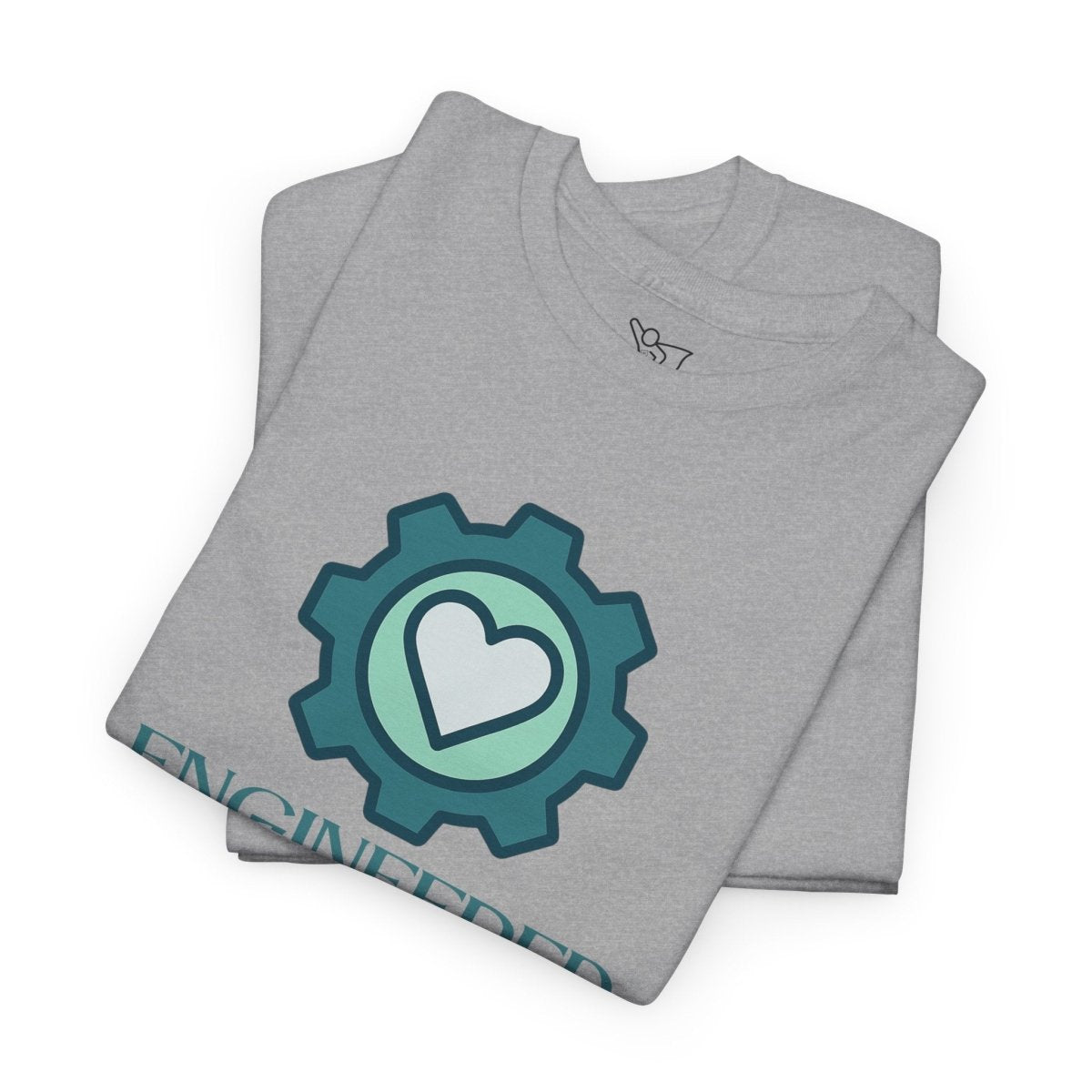 "Engineered for Love" Unisex Heavy Cotton Tee, Gift for Him/Her, Valentine's Day Shirt, Casual Wear CW - 1 Teal - AI Tee Hero