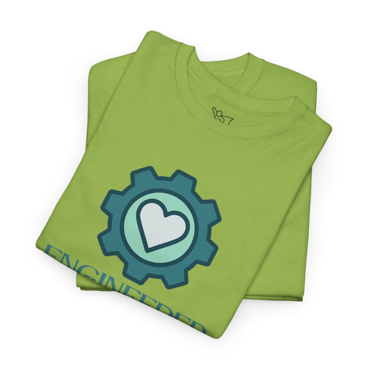"Engineered for Love" Unisex Heavy Cotton Tee, Gift for Him/Her, Valentine's Day Shirt, Casual Wear CW - 1 Teal - AI Tee Hero