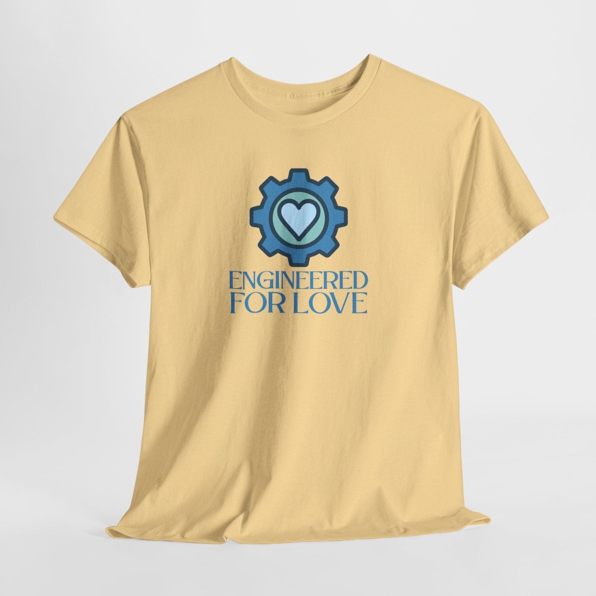 "Engineered for Love" Unisex Heavy Cotton Tee, Gift for Him/Her, Valentine's Day Shirt, Casual Wear CW - 2 Blue - AI Tee Hero