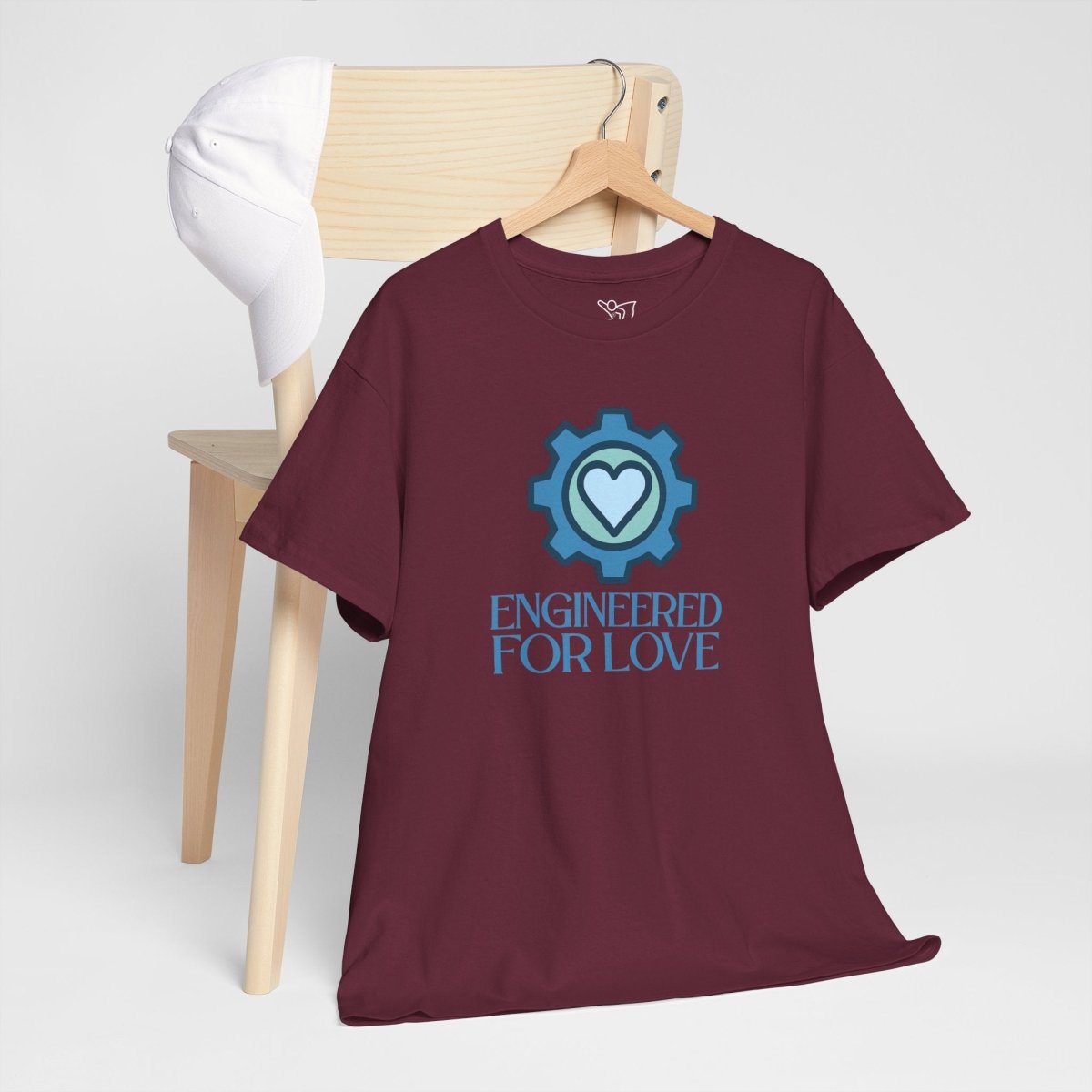 "Engineered for Love" Unisex Heavy Cotton Tee, Gift for Him/Her, Valentine's Day Shirt, Casual Wear CW - 2 Blue - AI Tee Hero