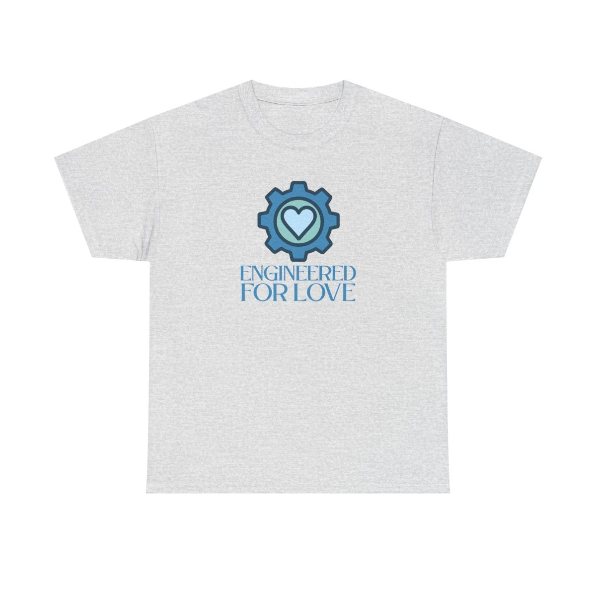 "Engineered for Love" Unisex Heavy Cotton Tee, Gift for Him/Her, Valentine's Day Shirt, Casual Wear CW - 2 Blue - AI Tee Hero