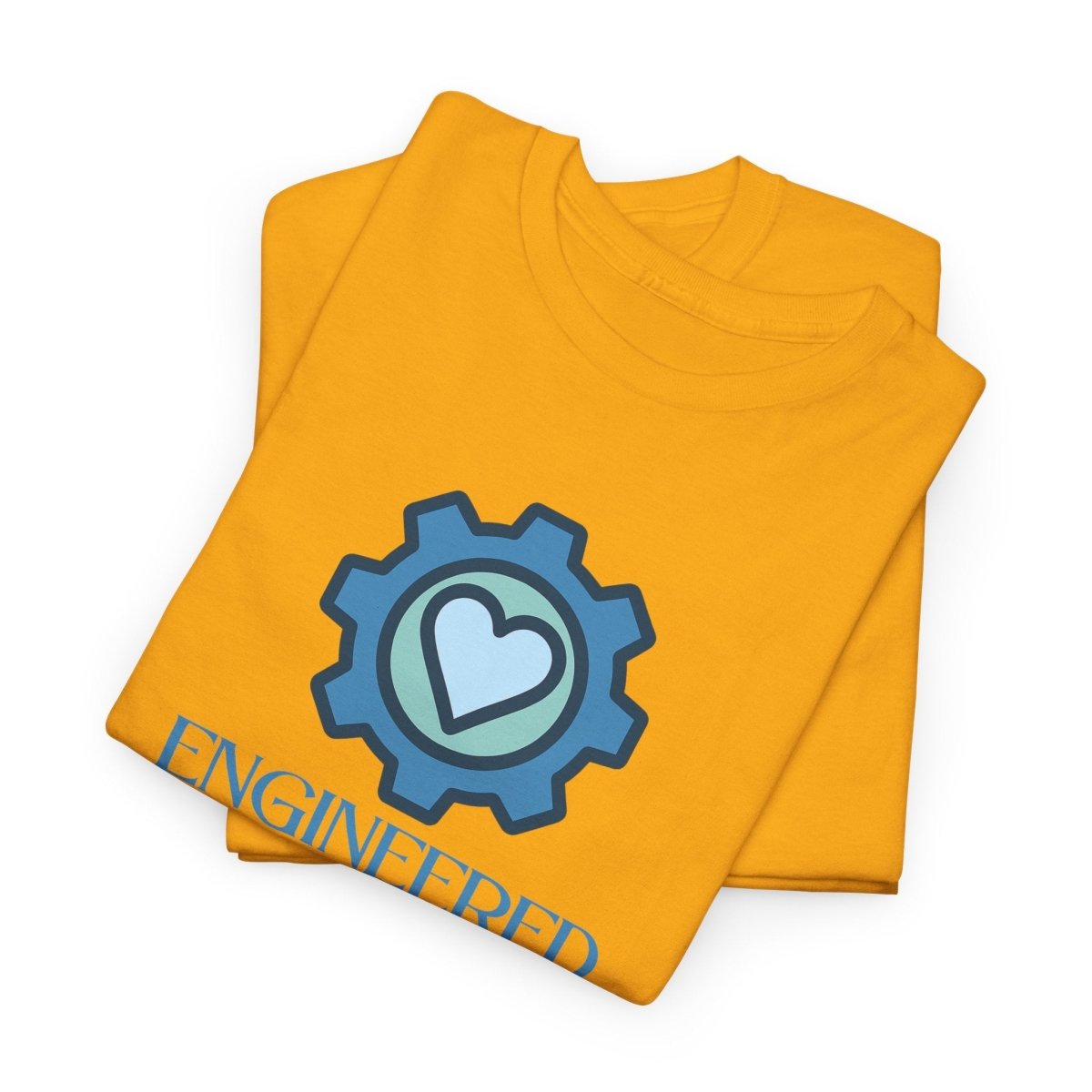 "Engineered for Love" Unisex Heavy Cotton Tee, Gift for Him/Her, Valentine's Day Shirt, Casual Wear CW - 2 Blue - AI Tee Hero