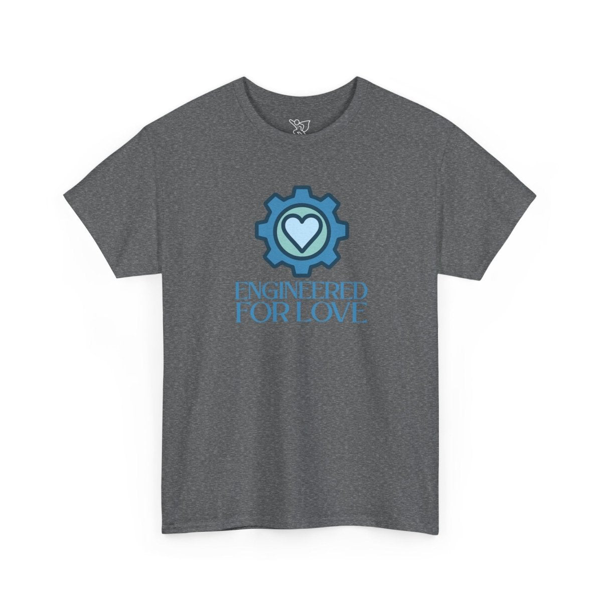 "Engineered for Love" Unisex Heavy Cotton Tee, Gift for Him/Her, Valentine's Day Shirt, Casual Wear CW - 2 Blue - AI Tee Hero