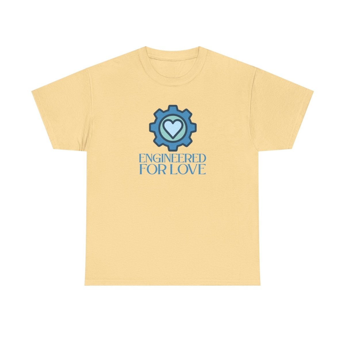 "Engineered for Love" Unisex Heavy Cotton Tee, Gift for Him/Her, Valentine's Day Shirt, Casual Wear CW - 2 Blue - AI Tee Hero