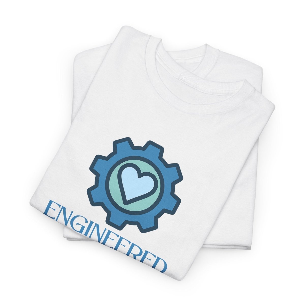 "Engineered for Love" Unisex Heavy Cotton Tee, Gift for Him/Her, Valentine's Day Shirt, Casual Wear CW - 2 Blue - AI Tee Hero