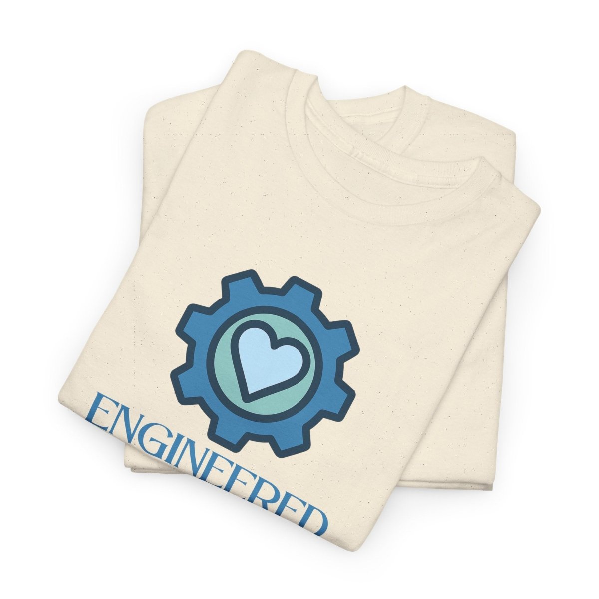 "Engineered for Love" Unisex Heavy Cotton Tee, Gift for Him/Her, Valentine's Day Shirt, Casual Wear CW - 2 Blue - AI Tee Hero
