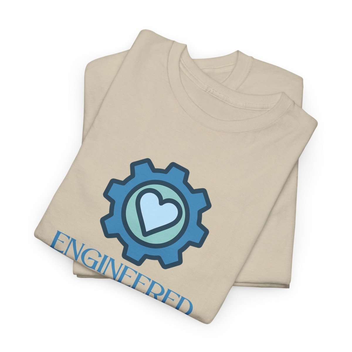 "Engineered for Love" Unisex Heavy Cotton Tee, Gift for Him/Her, Valentine's Day Shirt, Casual Wear CW - 2 Blue - AI Tee Hero