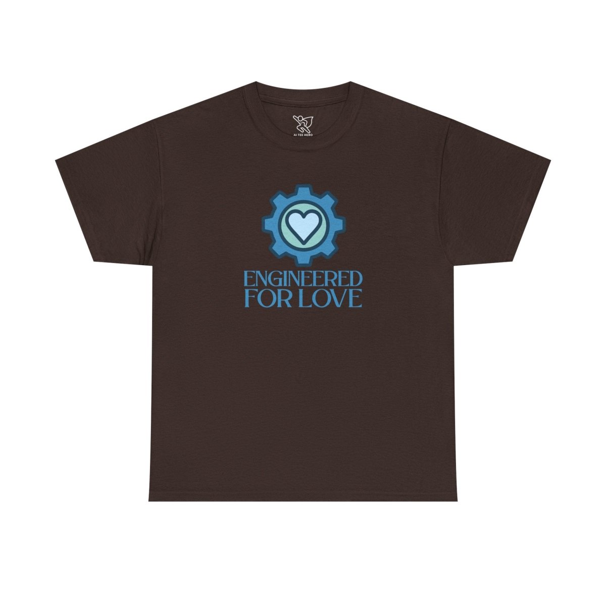 "Engineered for Love" Unisex Heavy Cotton Tee, Gift for Him/Her, Valentine's Day Shirt, Casual Wear CW - 2 Blue - AI Tee Hero