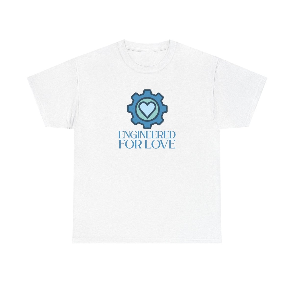 "Engineered for Love" Unisex Heavy Cotton Tee, Gift for Him/Her, Valentine's Day Shirt, Casual Wear CW - 2 Blue - AI Tee Hero