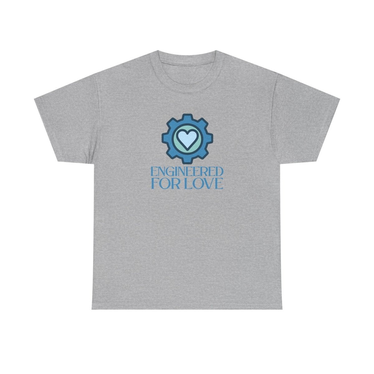 "Engineered for Love" Unisex Heavy Cotton Tee, Gift for Him/Her, Valentine's Day Shirt, Casual Wear CW - 2 Blue - AI Tee Hero