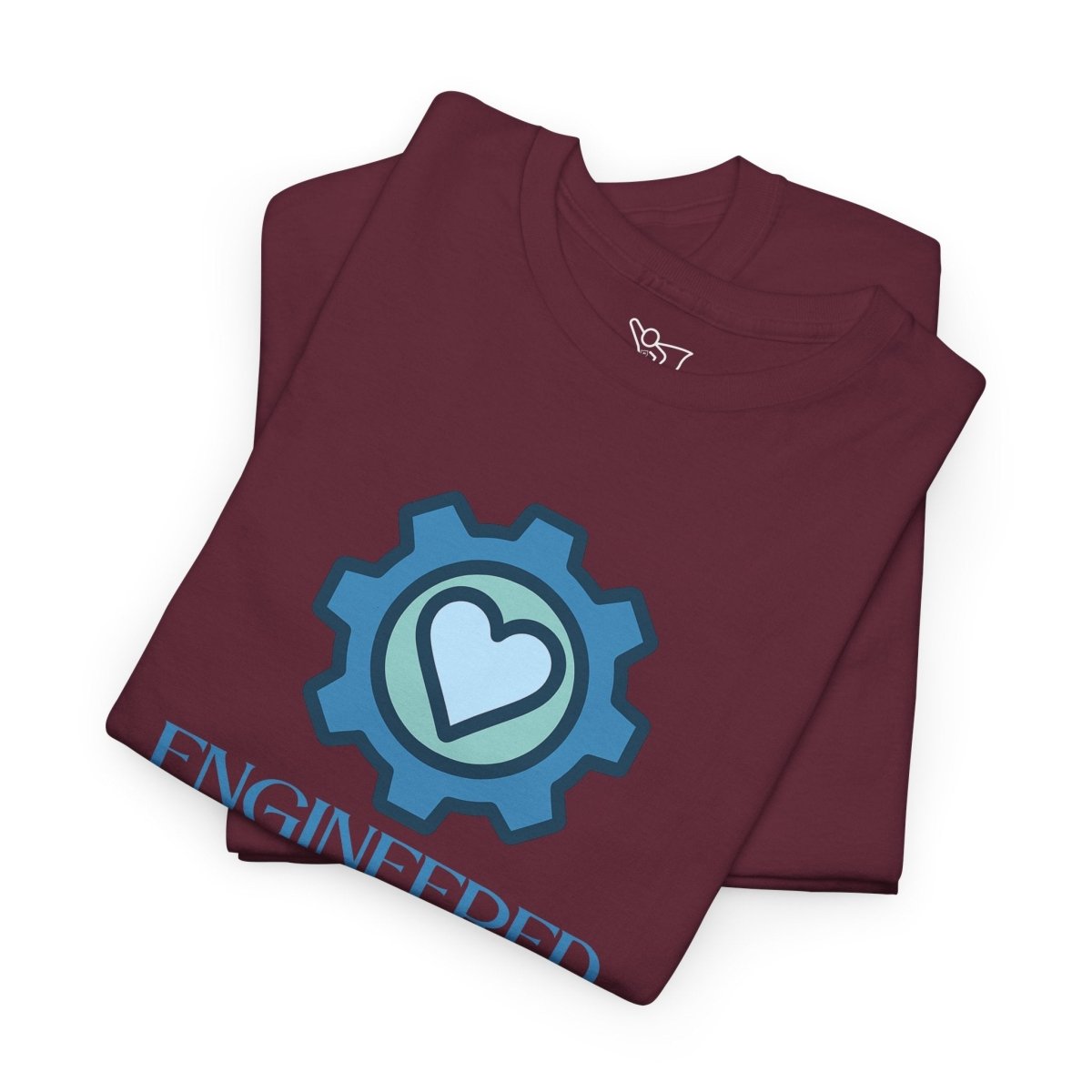 "Engineered for Love" Unisex Heavy Cotton Tee, Gift for Him/Her, Valentine's Day Shirt, Casual Wear CW - 2 Blue - AI Tee Hero