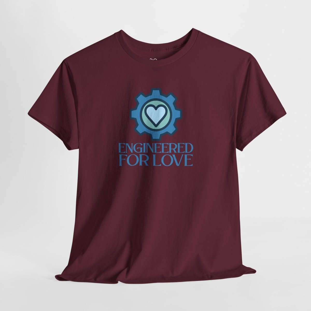 "Engineered for Love" Unisex Heavy Cotton Tee, Gift for Him/Her, Valentine's Day Shirt, Casual Wear CW - 2 Blue - AI Tee Hero