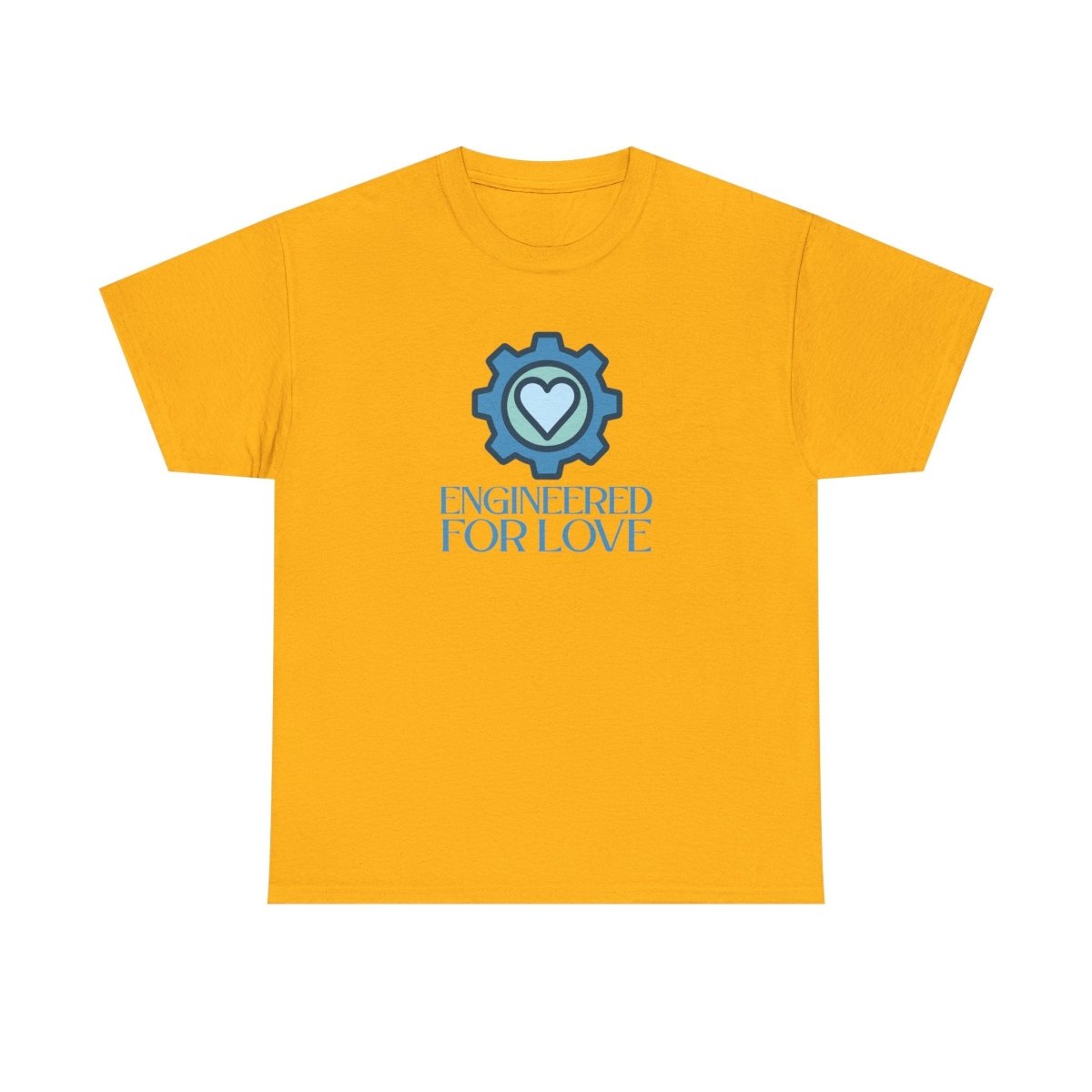 "Engineered for Love" Unisex Heavy Cotton Tee, Gift for Him/Her, Valentine's Day Shirt, Casual Wear CW - 2 Blue - AI Tee Hero