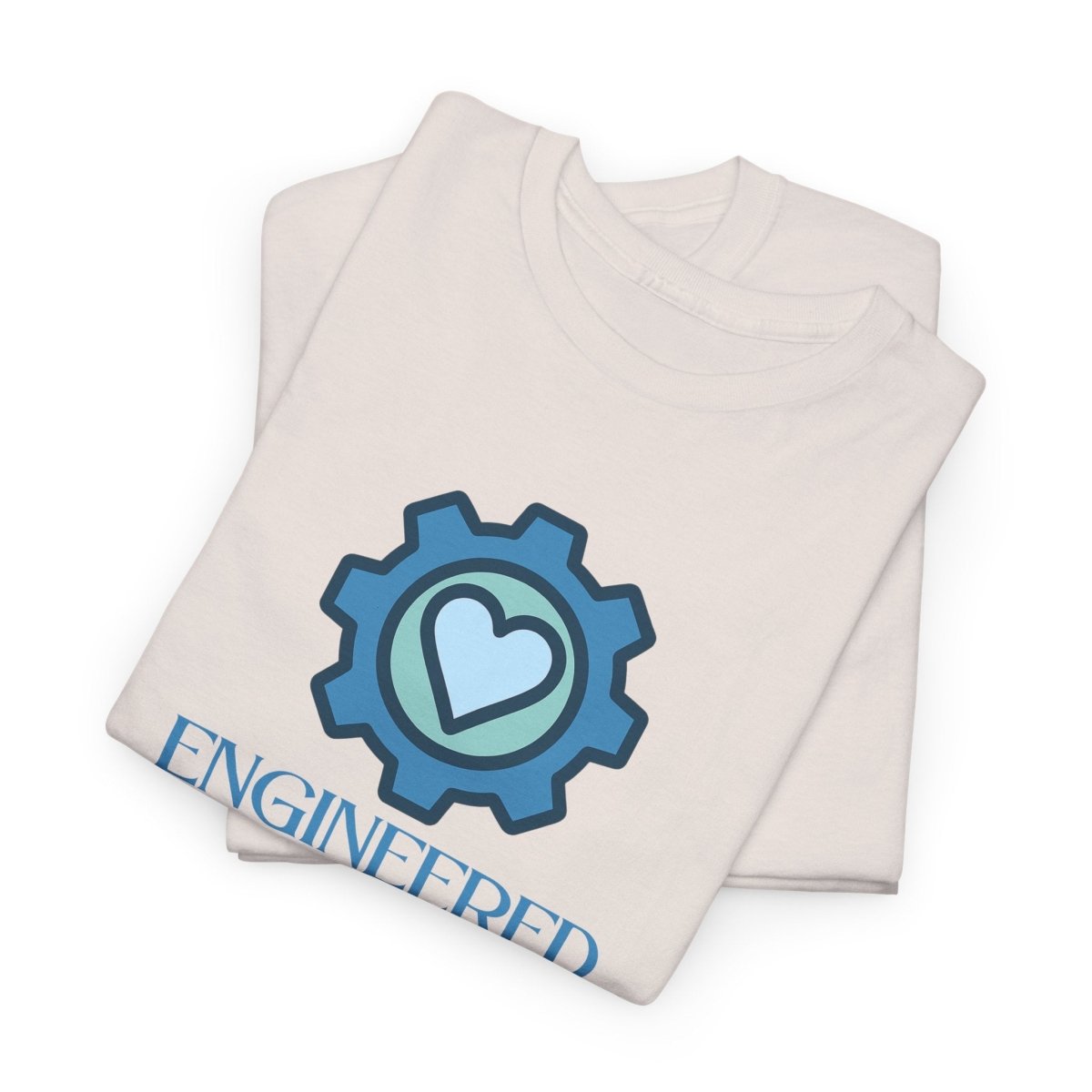 "Engineered for Love" Unisex Heavy Cotton Tee, Gift for Him/Her, Valentine's Day Shirt, Casual Wear CW - 2 Blue - AI Tee Hero