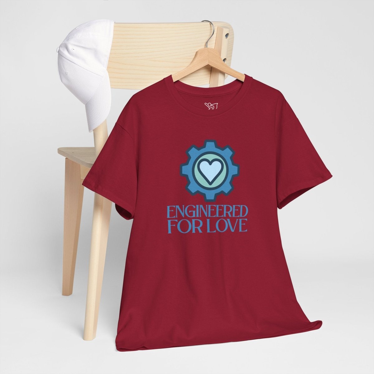 "Engineered for Love" Unisex Heavy Cotton Tee, Gift for Him/Her, Valentine's Day Shirt, Casual Wear CW - 2 Blue - AI Tee Hero