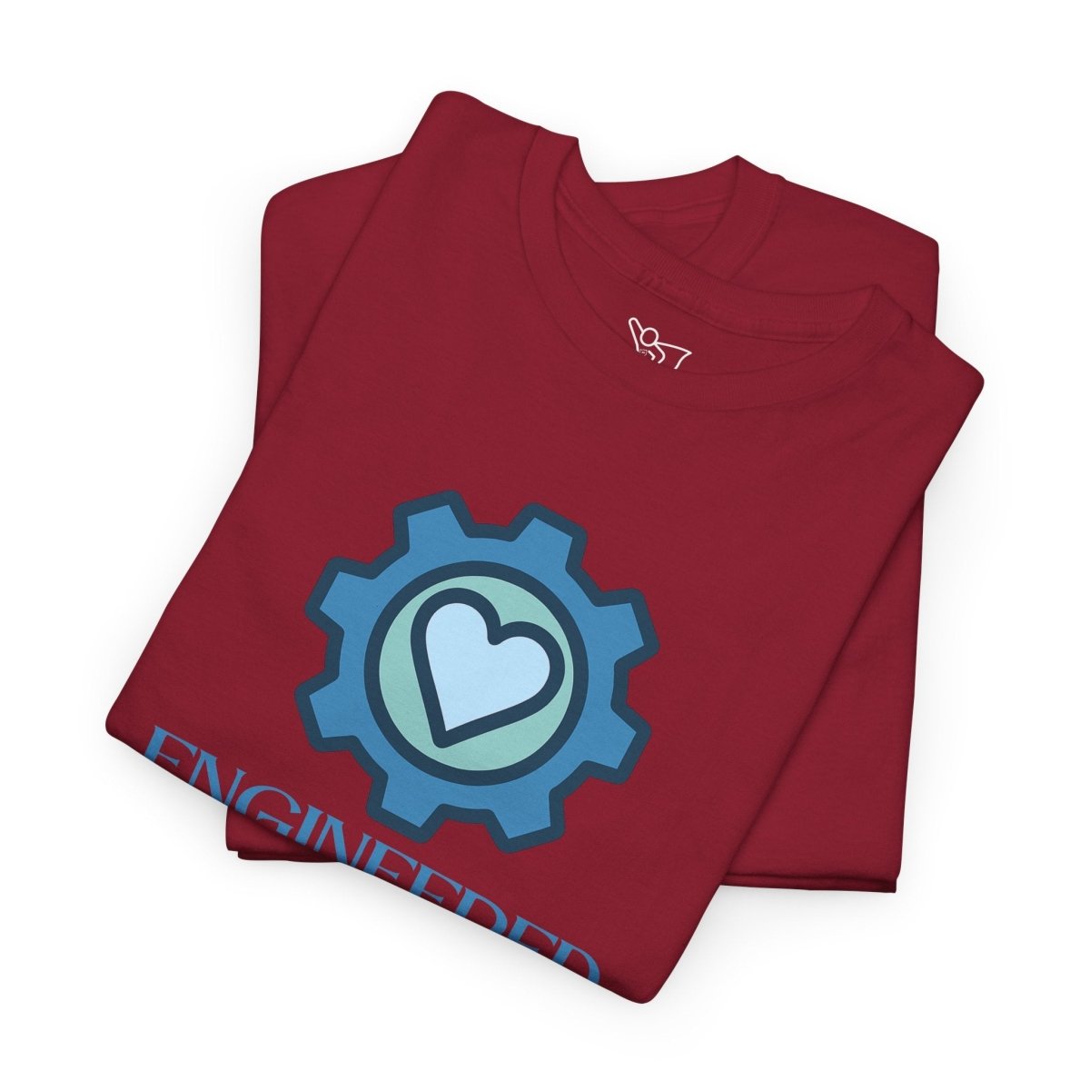 "Engineered for Love" Unisex Heavy Cotton Tee, Gift for Him/Her, Valentine's Day Shirt, Casual Wear CW - 2 Blue - AI Tee Hero