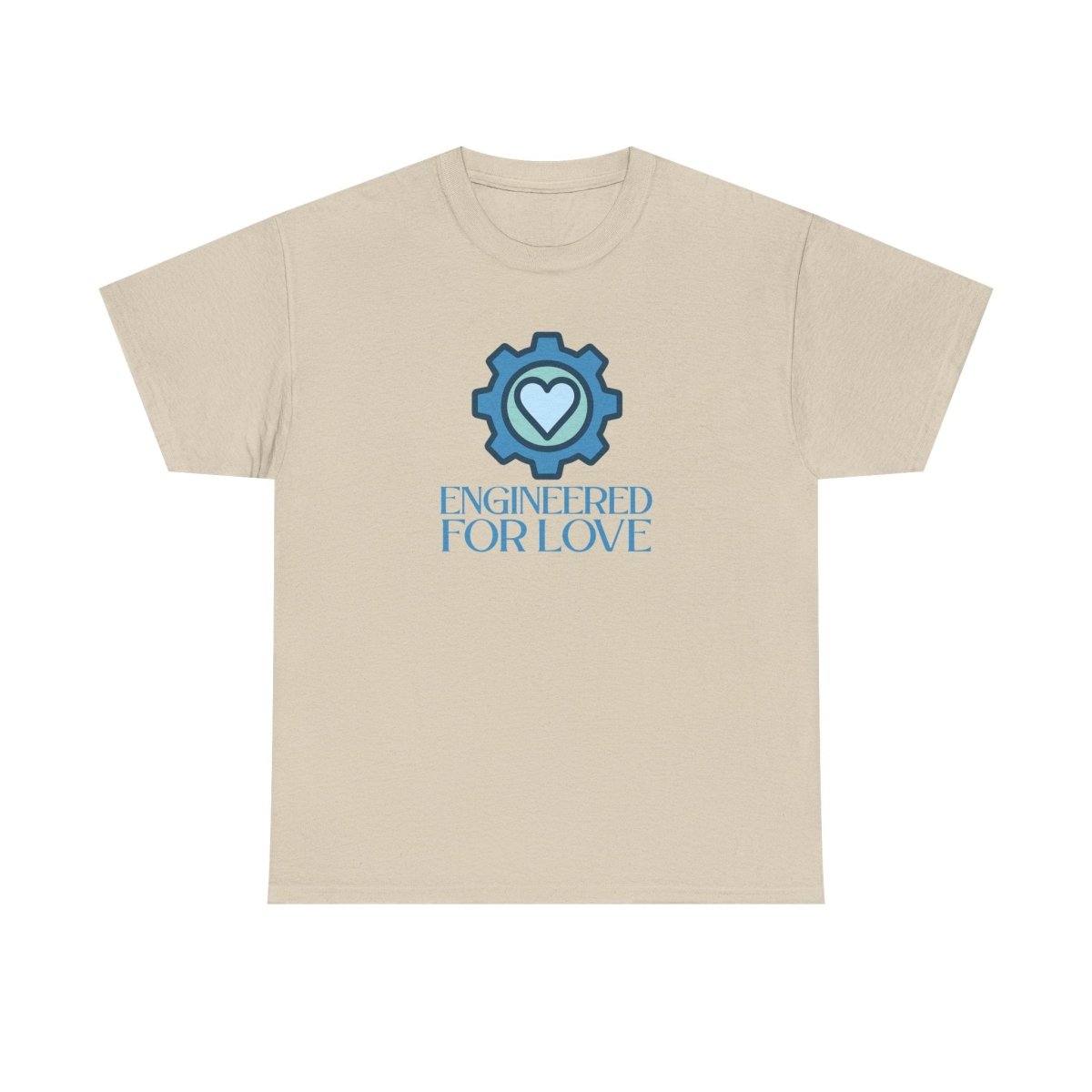 "Engineered for Love" Unisex Heavy Cotton Tee, Gift for Him/Her, Valentine's Day Shirt, Casual Wear CW - 2 Blue - AI Tee Hero