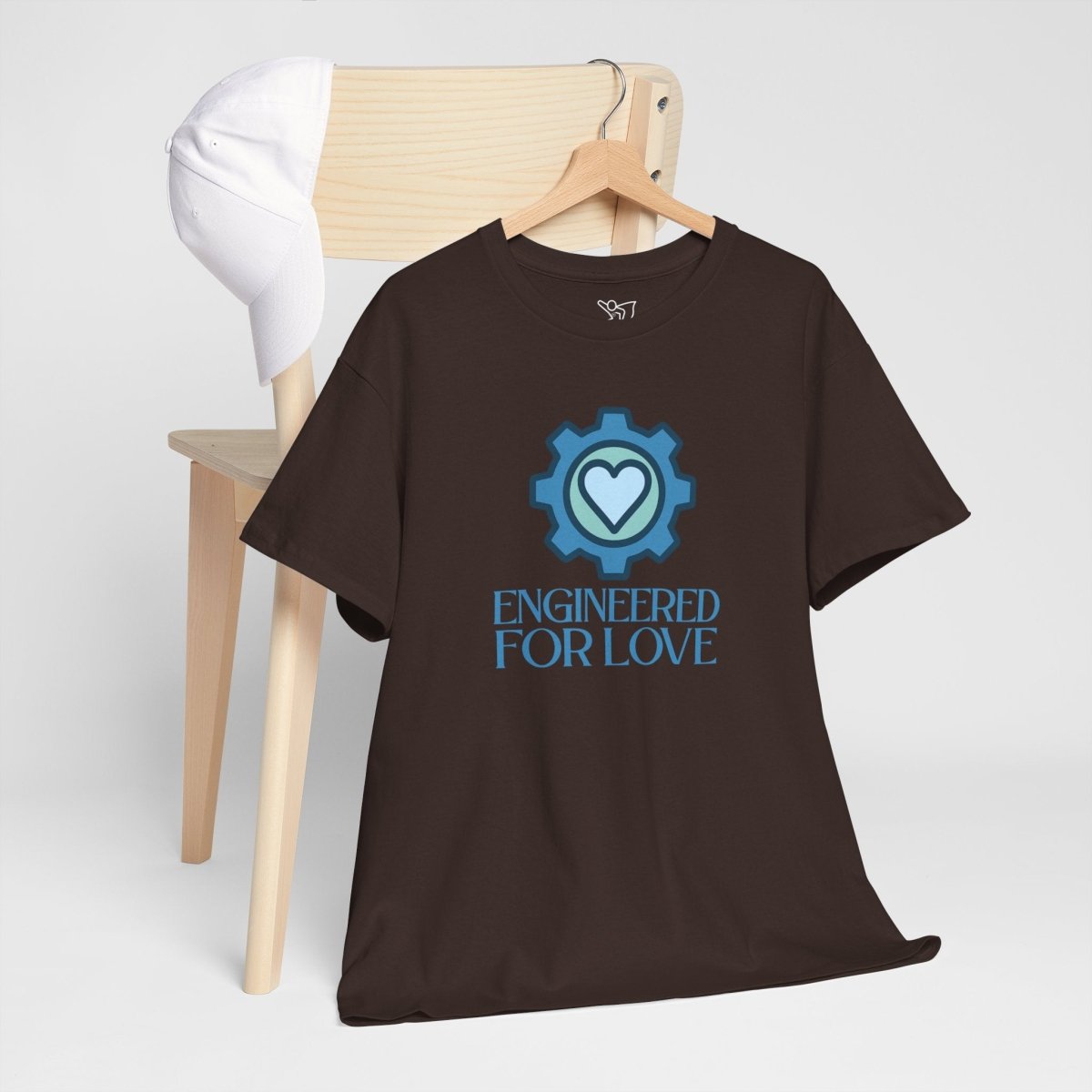 "Engineered for Love" Unisex Heavy Cotton Tee, Gift for Him/Her, Valentine's Day Shirt, Casual Wear CW - 2 Blue - AI Tee Hero