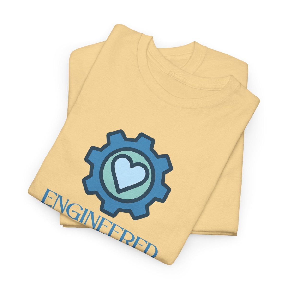 "Engineered for Love" Unisex Heavy Cotton Tee, Gift for Him/Her, Valentine's Day Shirt, Casual Wear CW - 2 Blue - AI Tee Hero