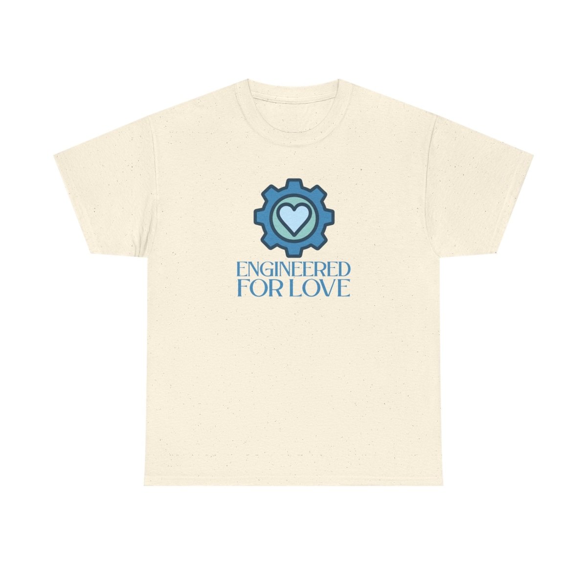 "Engineered for Love" Unisex Heavy Cotton Tee, Gift for Him/Her, Valentine's Day Shirt, Casual Wear CW - 2 Blue - AI Tee Hero