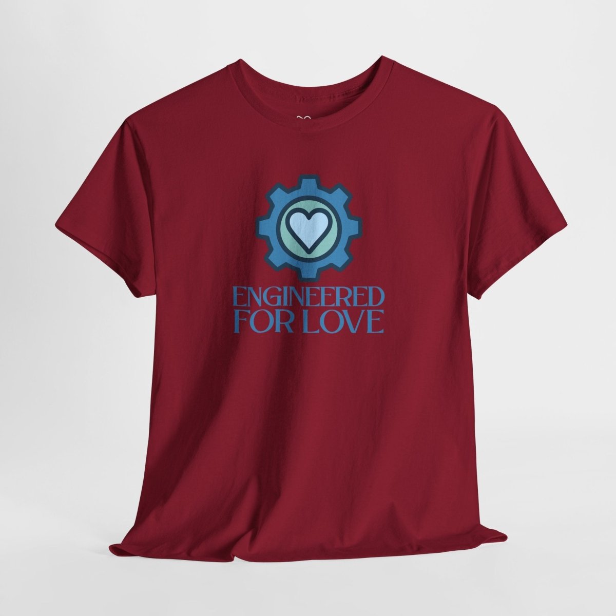 "Engineered for Love" Unisex Heavy Cotton Tee, Gift for Him/Her, Valentine's Day Shirt, Casual Wear CW - 2 Blue - AI Tee Hero