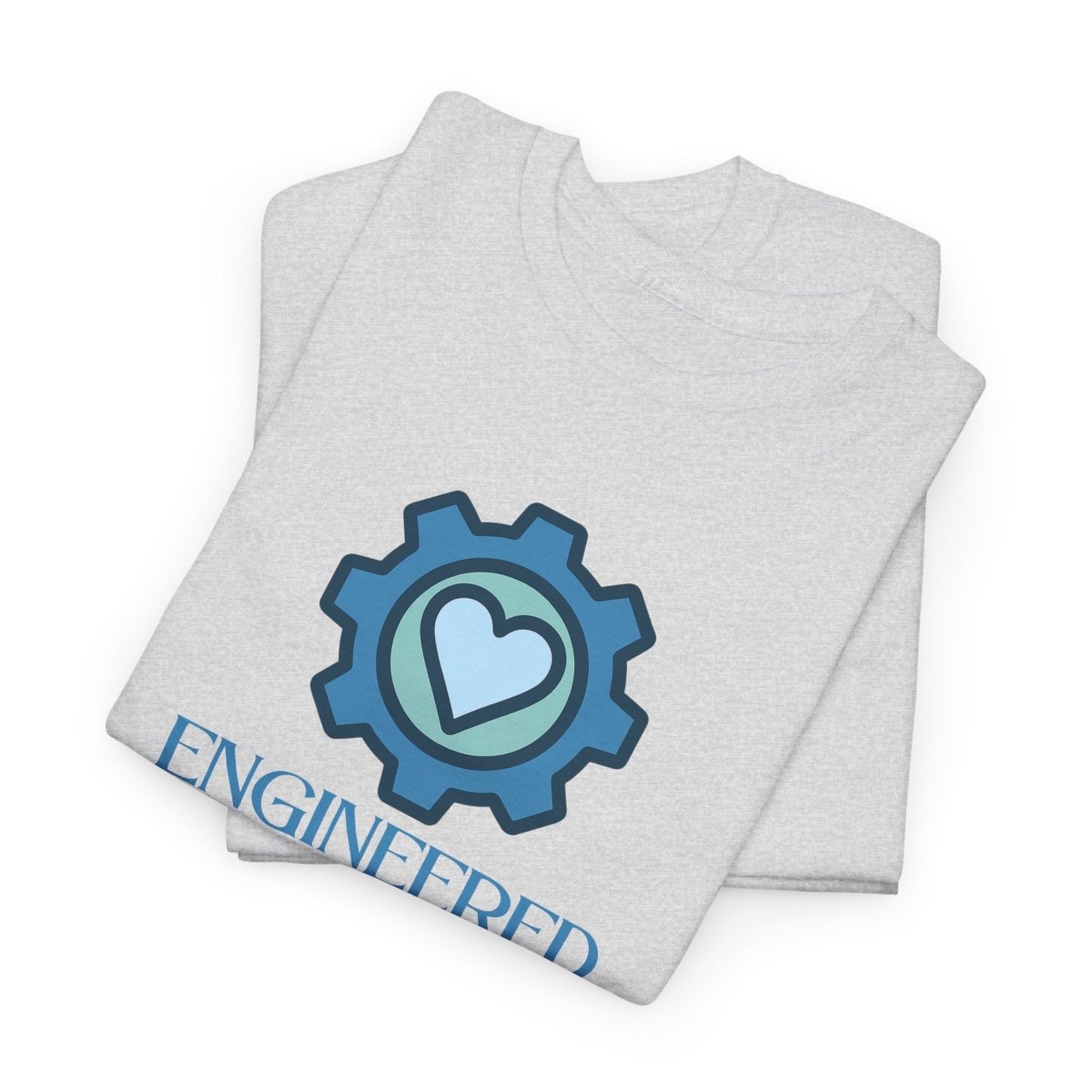 "Engineered for Love" Unisex Heavy Cotton Tee, Gift for Him/Her, Valentine's Day Shirt, Casual Wear CW - 2 Blue - AI Tee Hero
