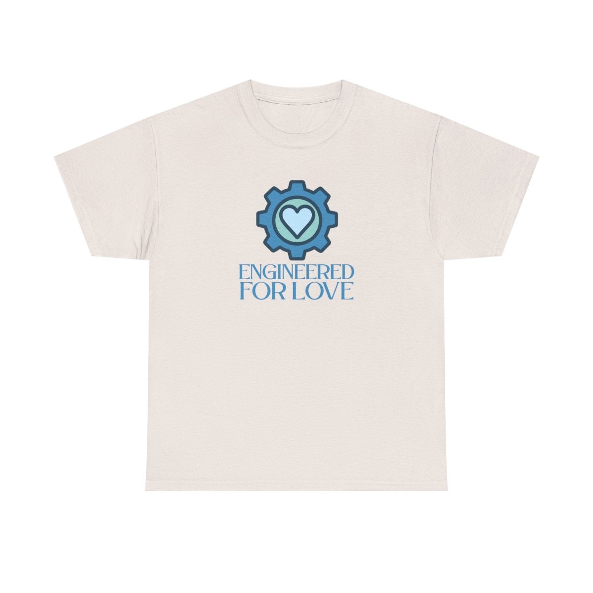 "Engineered for Love" Unisex Heavy Cotton Tee, Gift for Him/Her, Valentine's Day Shirt, Casual Wear CW - 2 Blue - AI Tee Hero