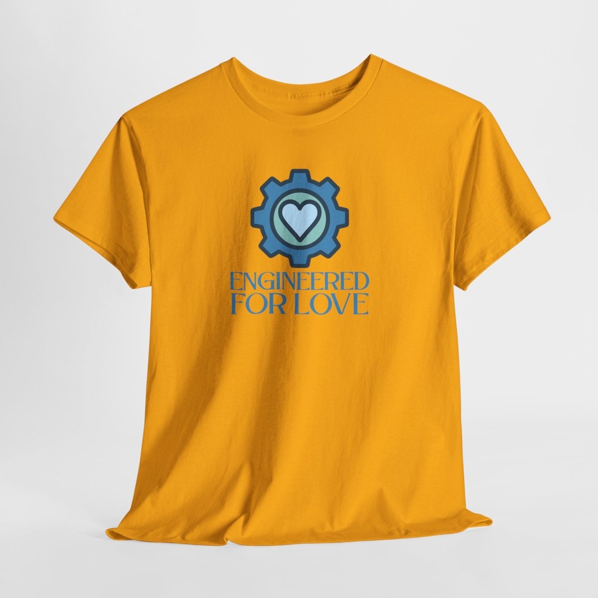 "Engineered for Love" Unisex Heavy Cotton Tee, Gift for Him/Her, Valentine's Day Shirt, Casual Wear CW - 2 Blue - AI Tee Hero