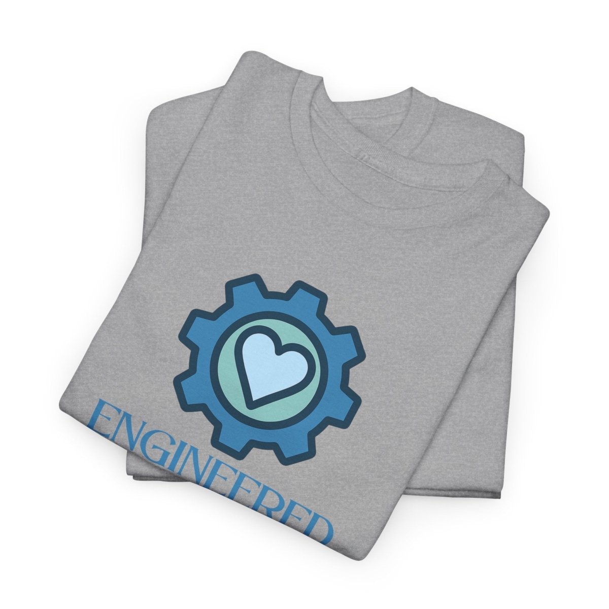 "Engineered for Love" Unisex Heavy Cotton Tee, Gift for Him/Her, Valentine's Day Shirt, Casual Wear CW - 2 Blue - AI Tee Hero